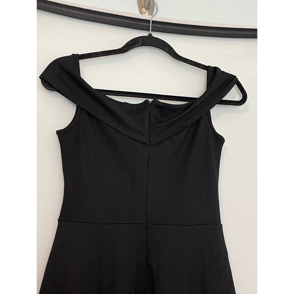 Venus Black Off Shoulder Lace Trim Hi Lo Dress Womens Size 6 Formal Evening - Picture 10 of 16